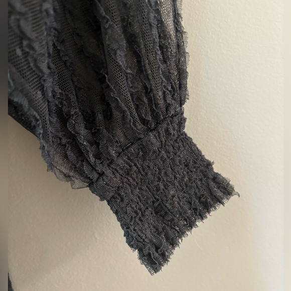 Zara Grey lace and ruffle party dress sz 11-12 - Picture 3 of 11